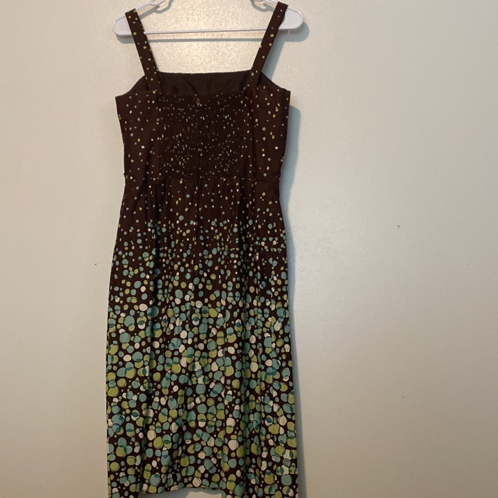 MADISON leigh brown dotted adjustable strap dress size 8 - Picture 3 of 8